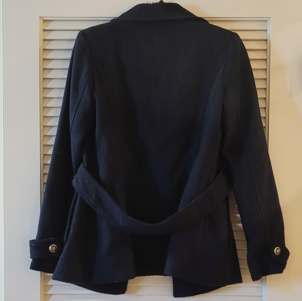 Jessica Simpson - Navy Pea Coat With Gold Buttons & Pockets - Picture 2 of 4